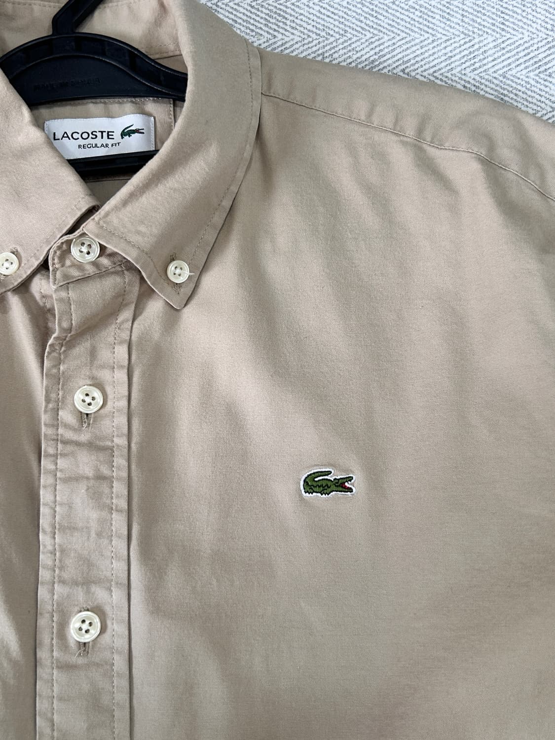 라코스테 레귤러핏 옥스포드 셔츠 베이지 100 상품이미지6