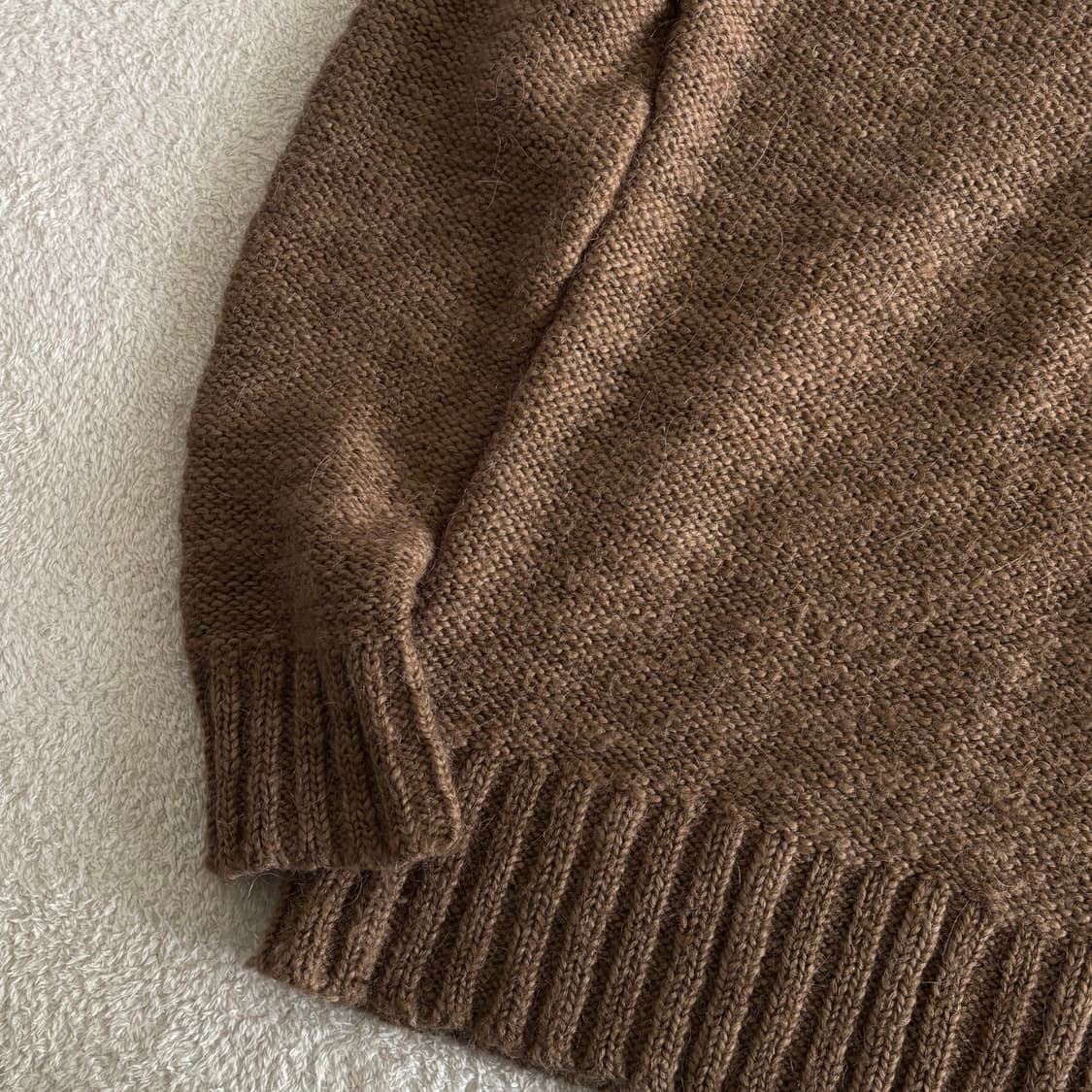 일본빈티지 브라운 목 폴라 니트 상품이미지4