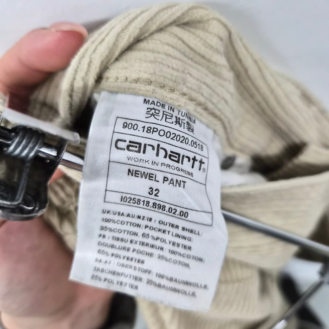 칼하트 베이지 코듀로이 골덴 바지 남성 33in 상품이미지7