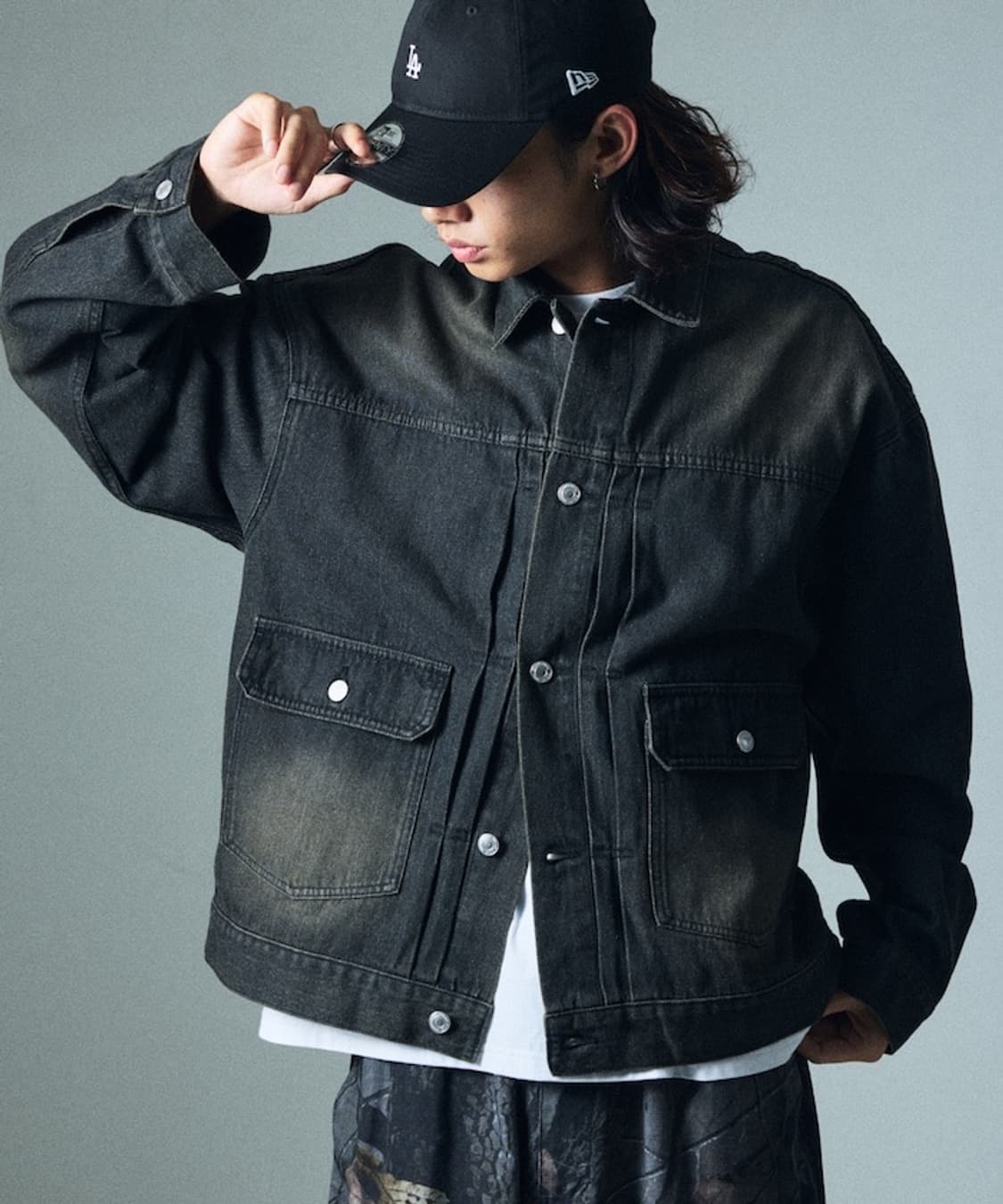 프릭스스토어 오버핏 2세대 데님 자켓 G잔 트러커 커버올 블랙 M 상품이미지6