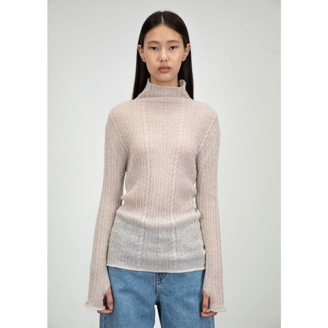 아모멘토 23fw 쉬어 터틀넥 풀오버 상품이미지2