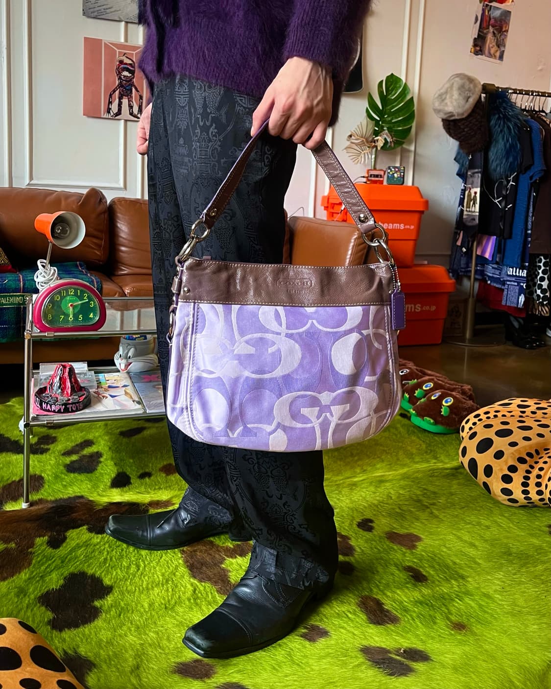 Old COACH Geek Chic Purple 2-Way Bag 상품이미지2