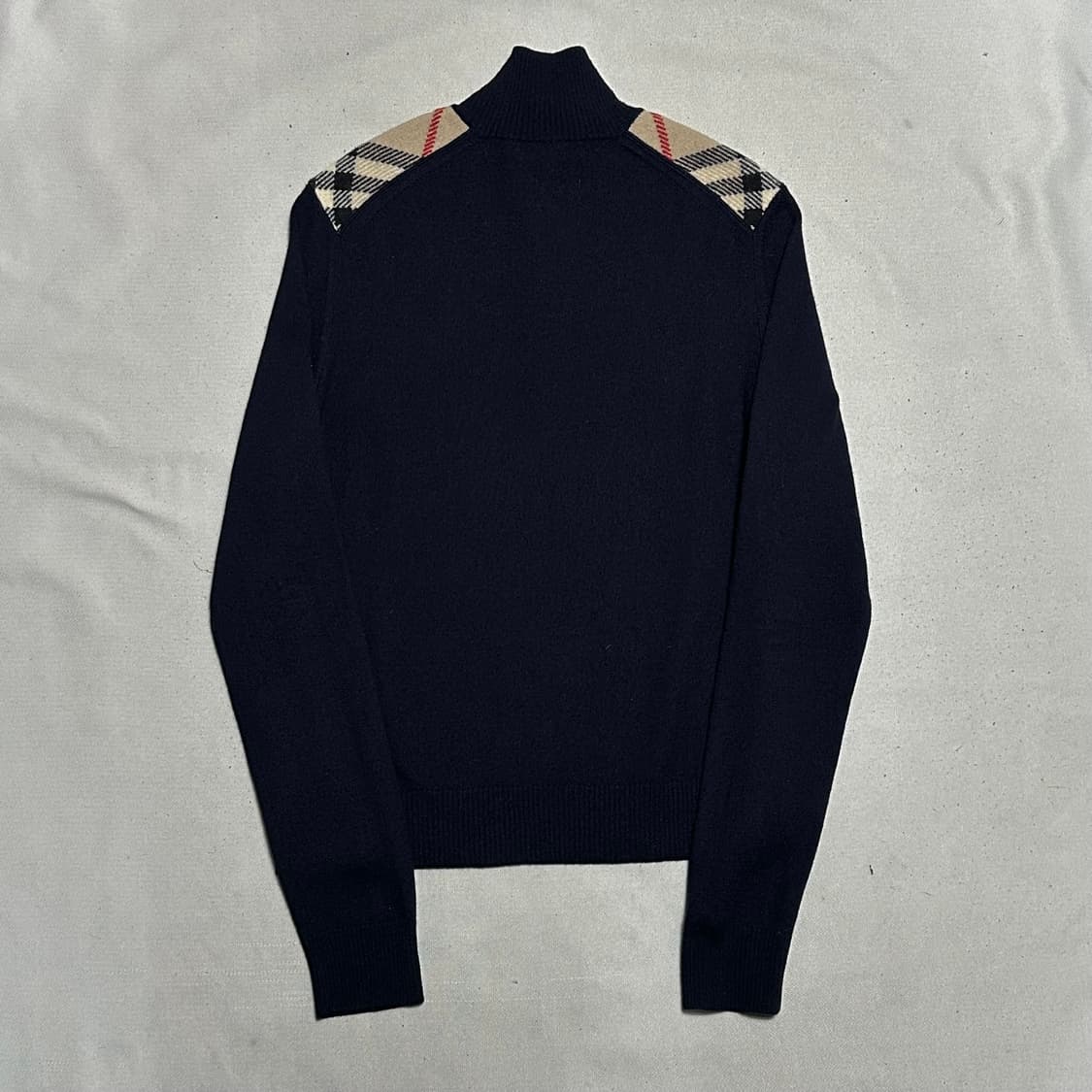 M 버버리 여성용 메리노 울 네이비 반집업 니트 상품이미지3