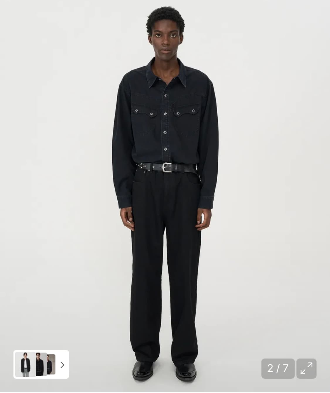 인사일런스 워시드 데님 웨스턴 셔츠  상품이미지5