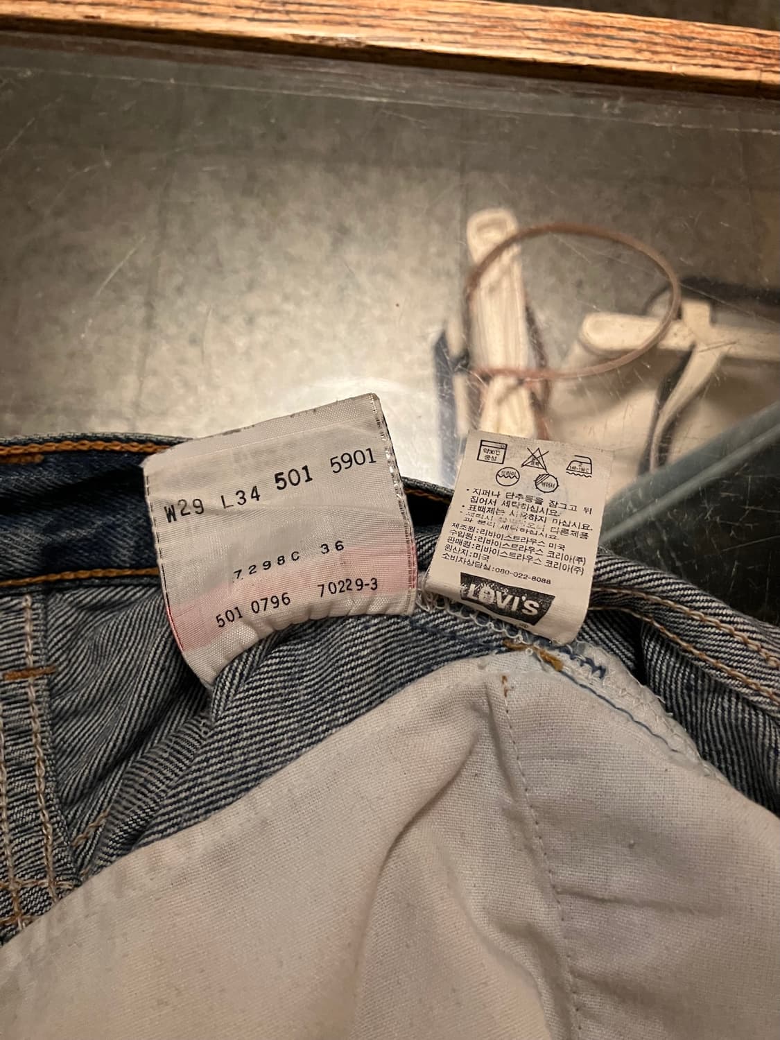 90s USA 빈티지 리바이스 501 데님 팬츠 상품이미지10