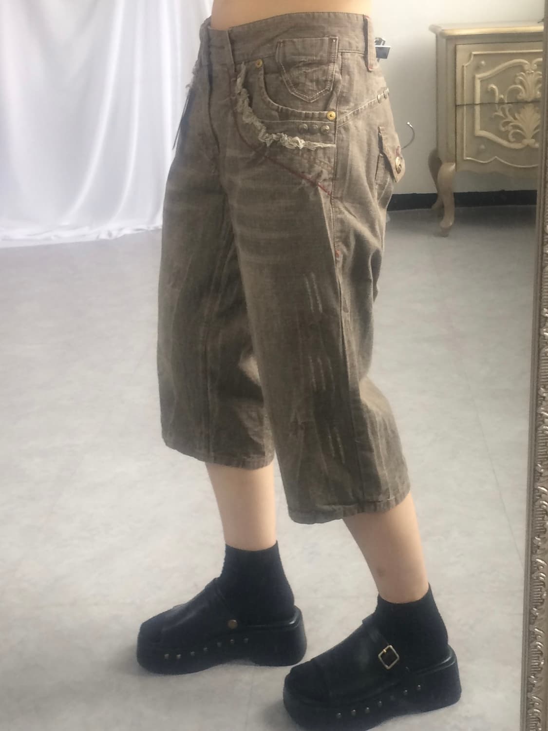 Grunge mood washing half pants 상품이미지6