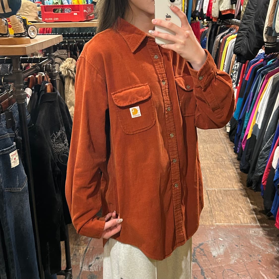 [HI] 칼하트 코듀로이 긴팔셔츠 딥오렌지 상품이미지3