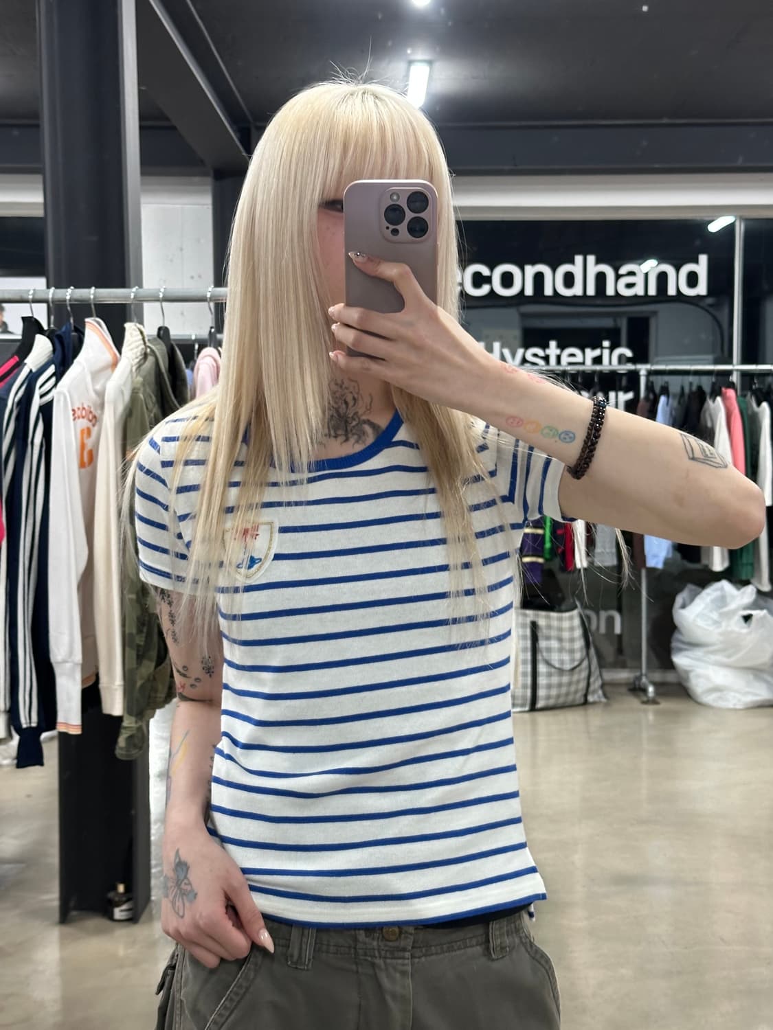 비비안 웨스트우드 레드라벨 마린 스트라이브 반팔 니트 상품이미지1