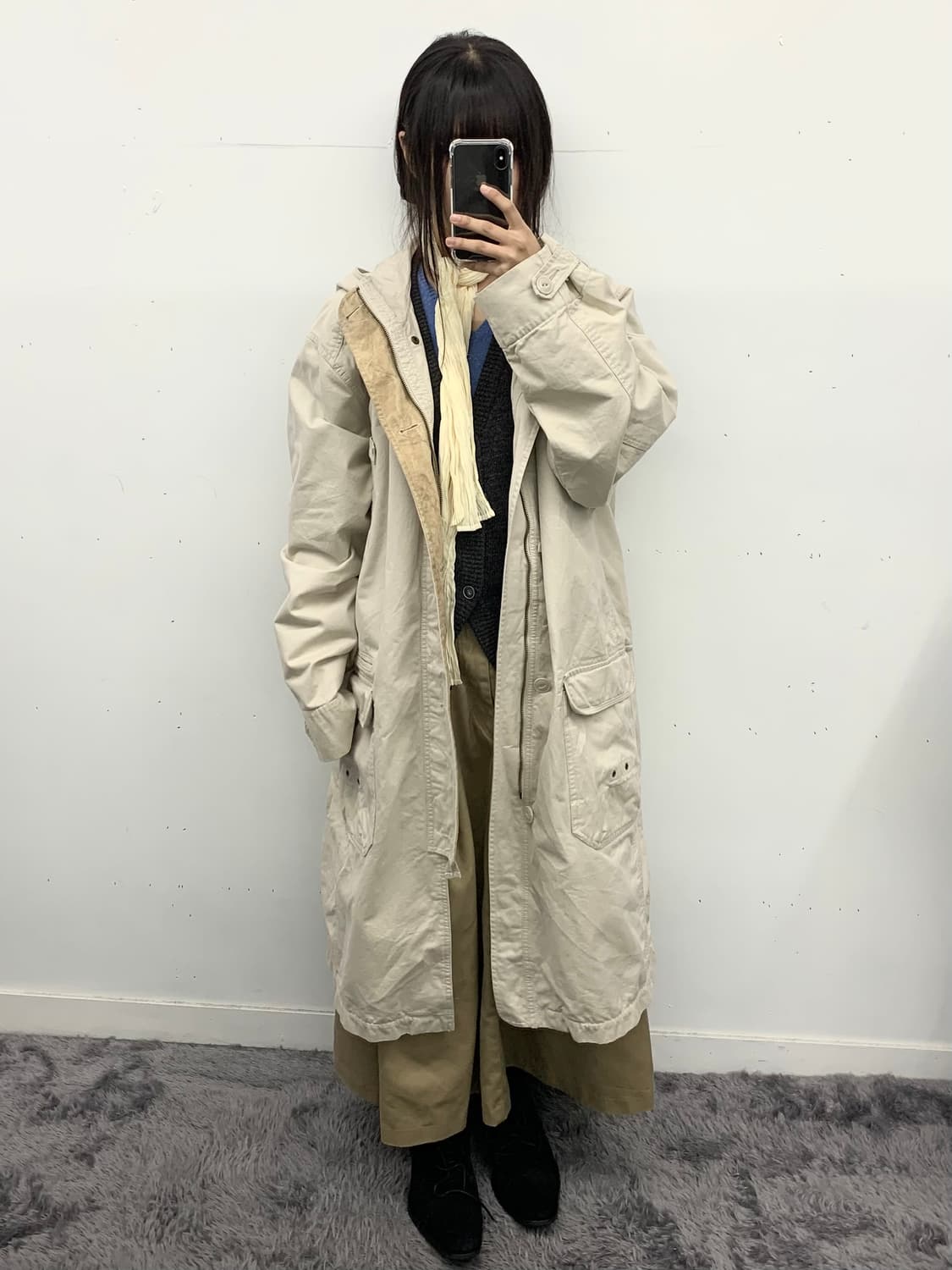 Relaxing wear 밀리터리 포켓 후드 코트 상품이미지2