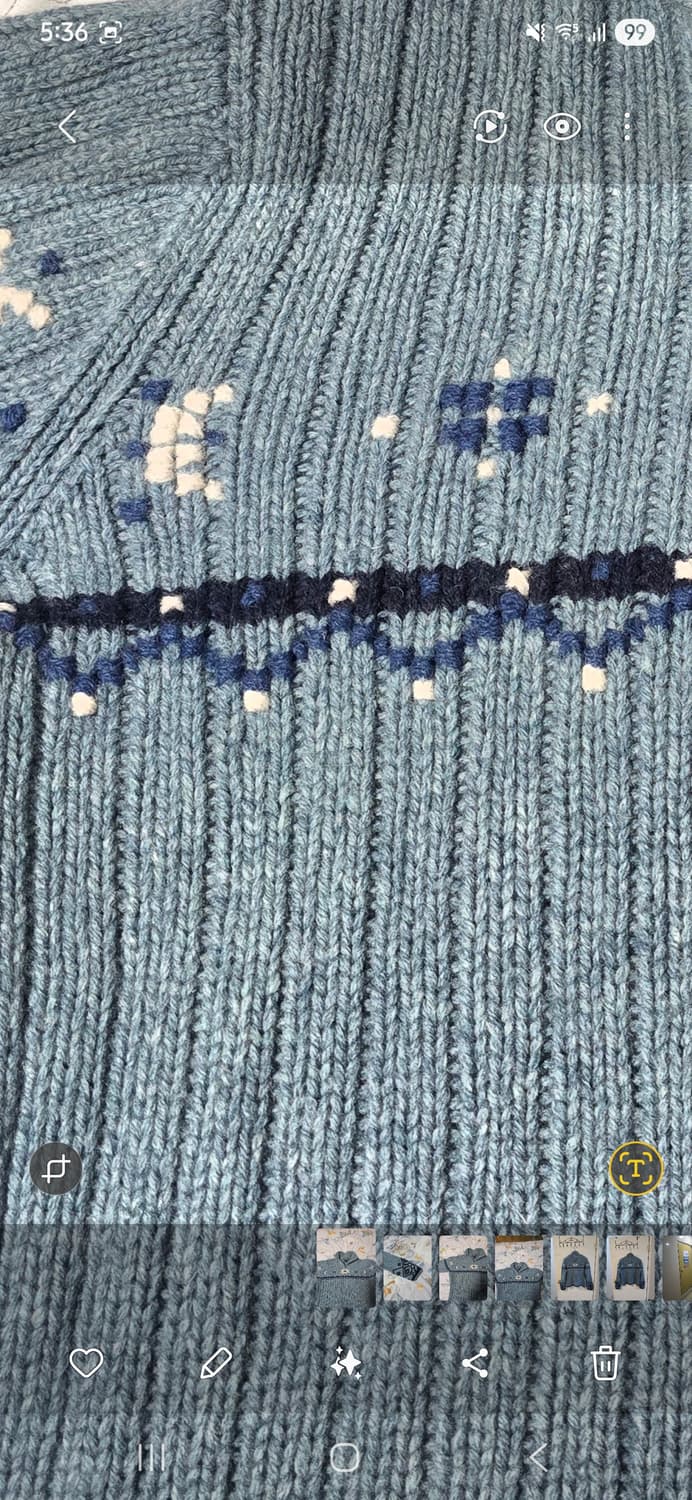 Lands End 패턴 하프집업 니트 S 상품이미지4