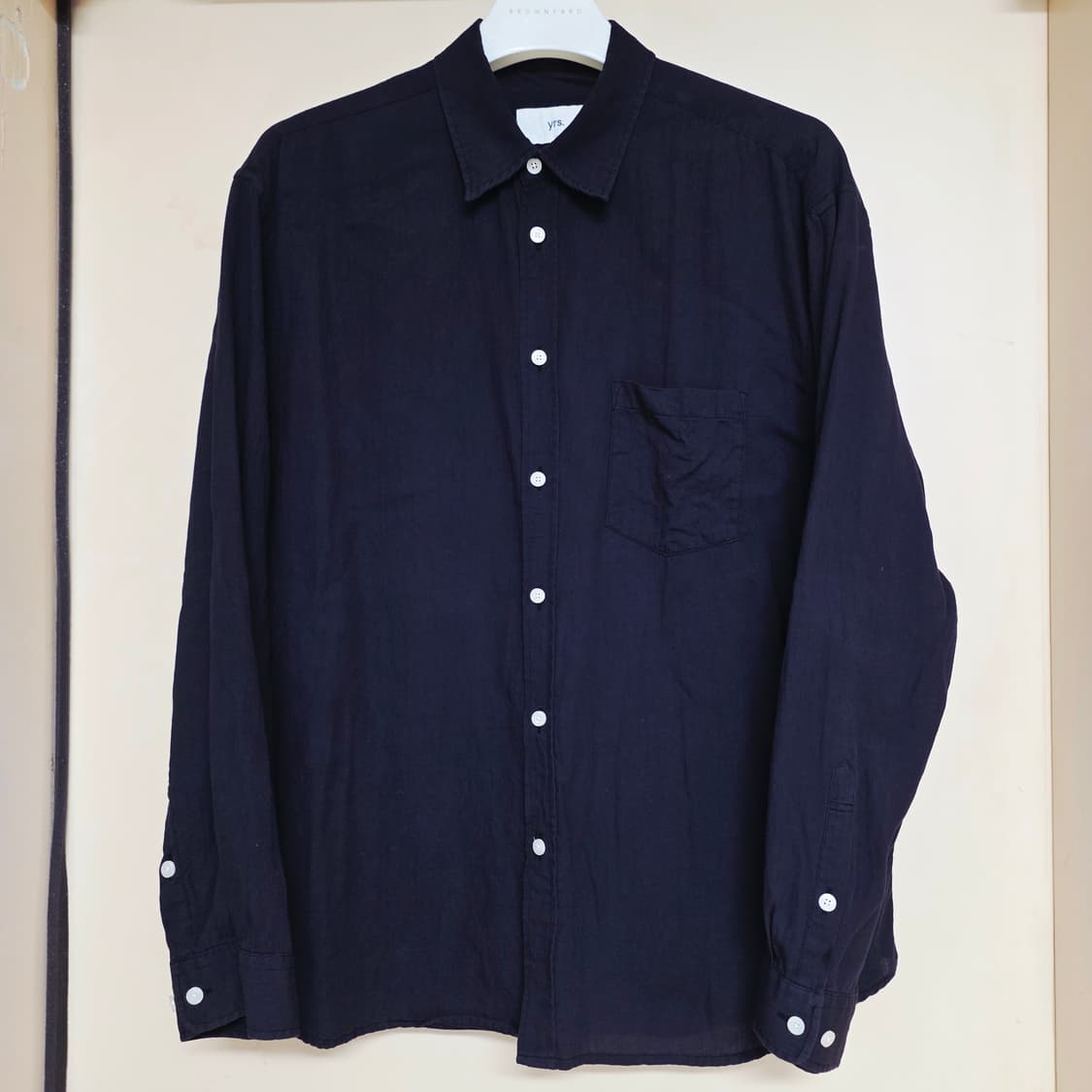 [2] 이얼즈어고 헴프 코튼 포이카 셔츠 블랙 yrs 상품이미지4