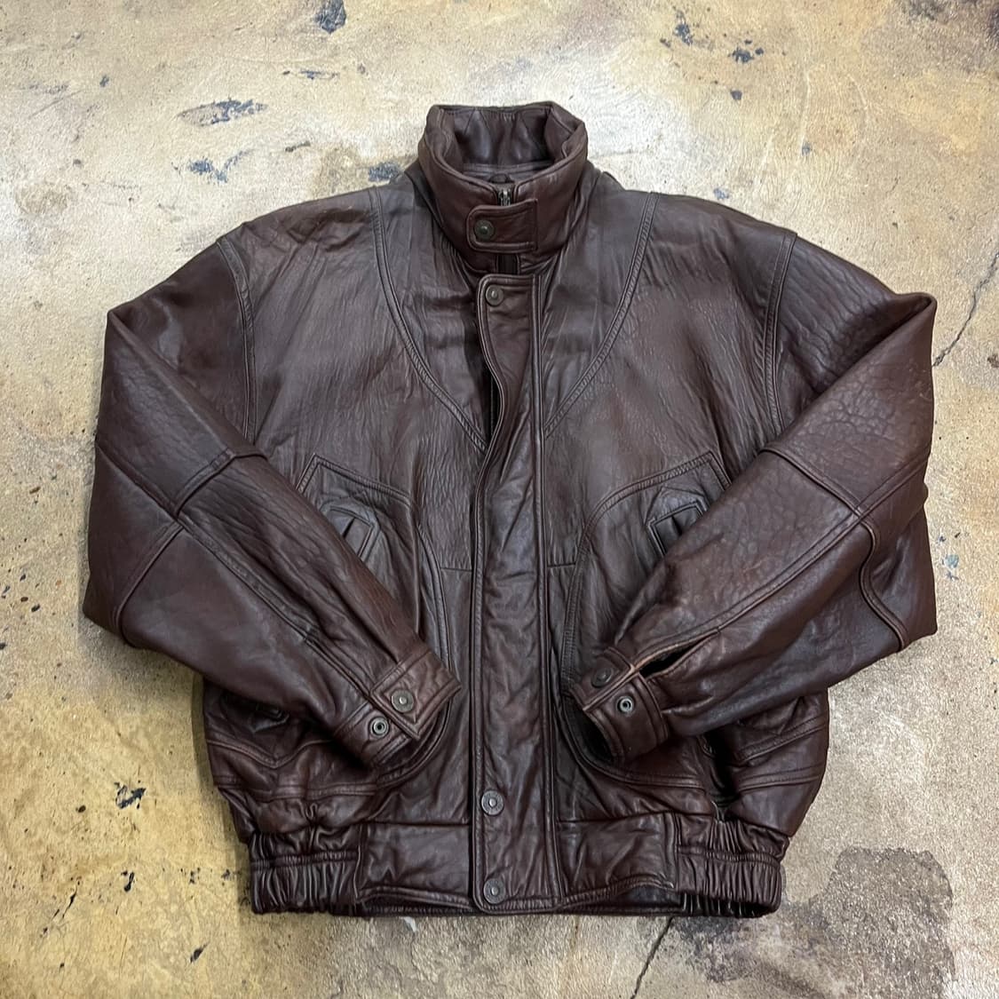 [정품/95] bigbell 빈티지 브라운 가죽 자켓 b14 상품이미지2