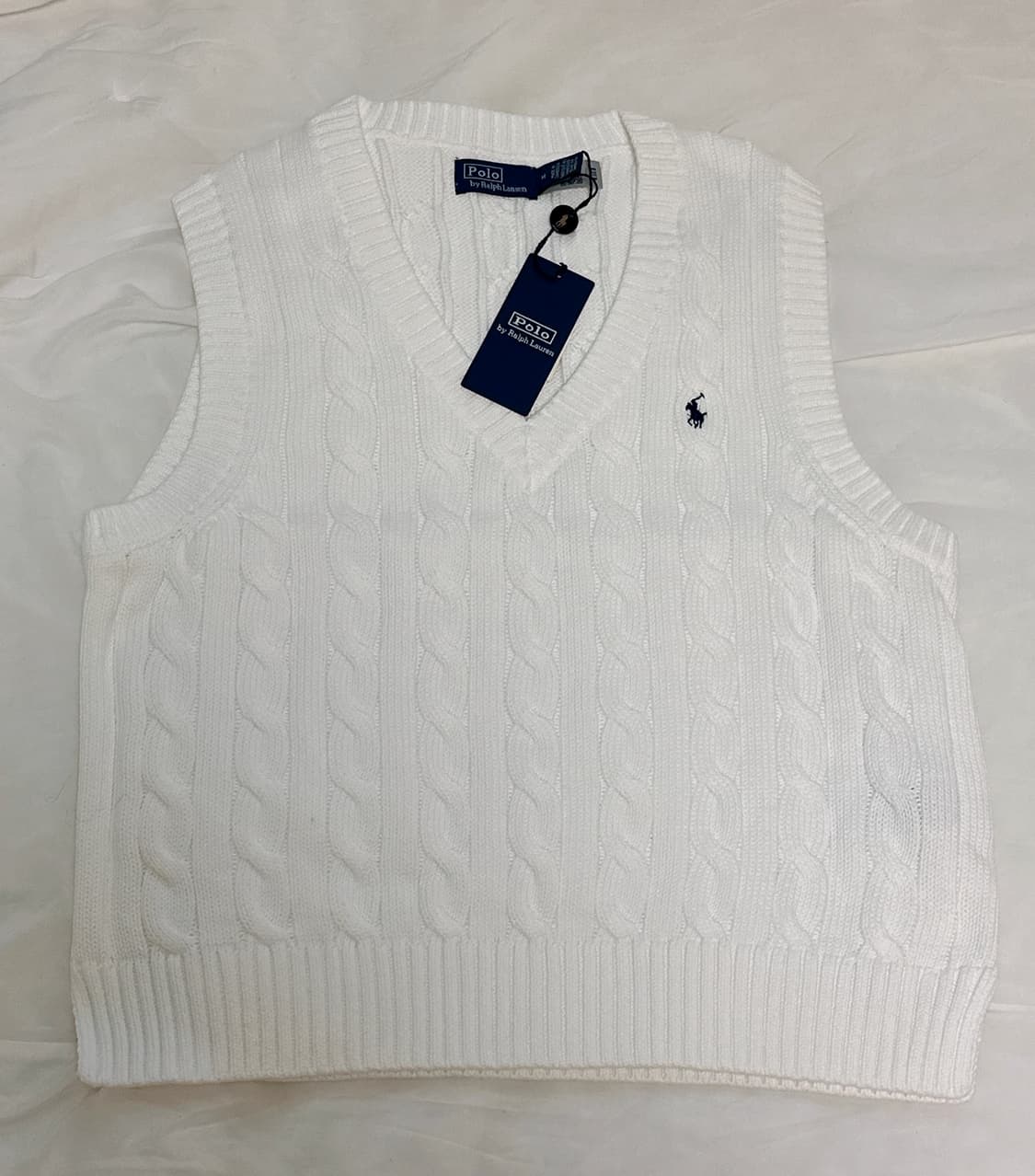 [미 시착 새 상품] 폴로 랄프로렌 브이넥 케이블 니트 m 상품이미지2