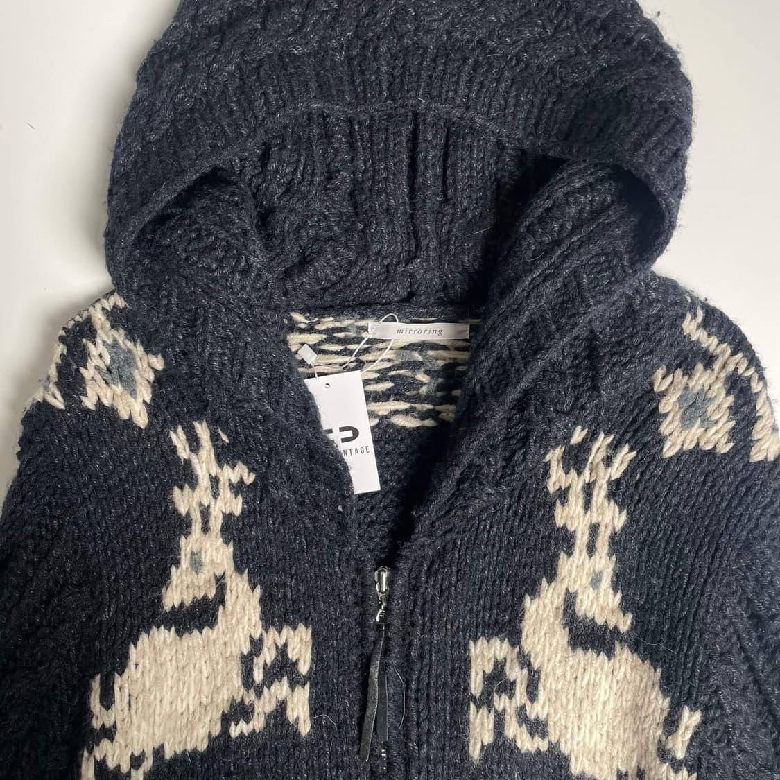 Mirroring 롱~~ 코위찬 니트 집업 코트 상품이미지6