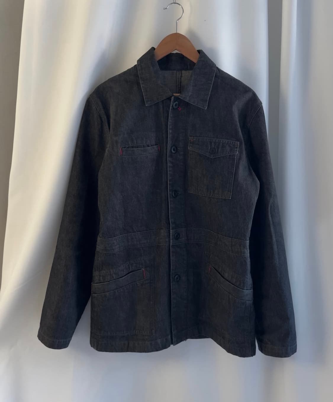 Brace bell black denim jacket 상품이미지1