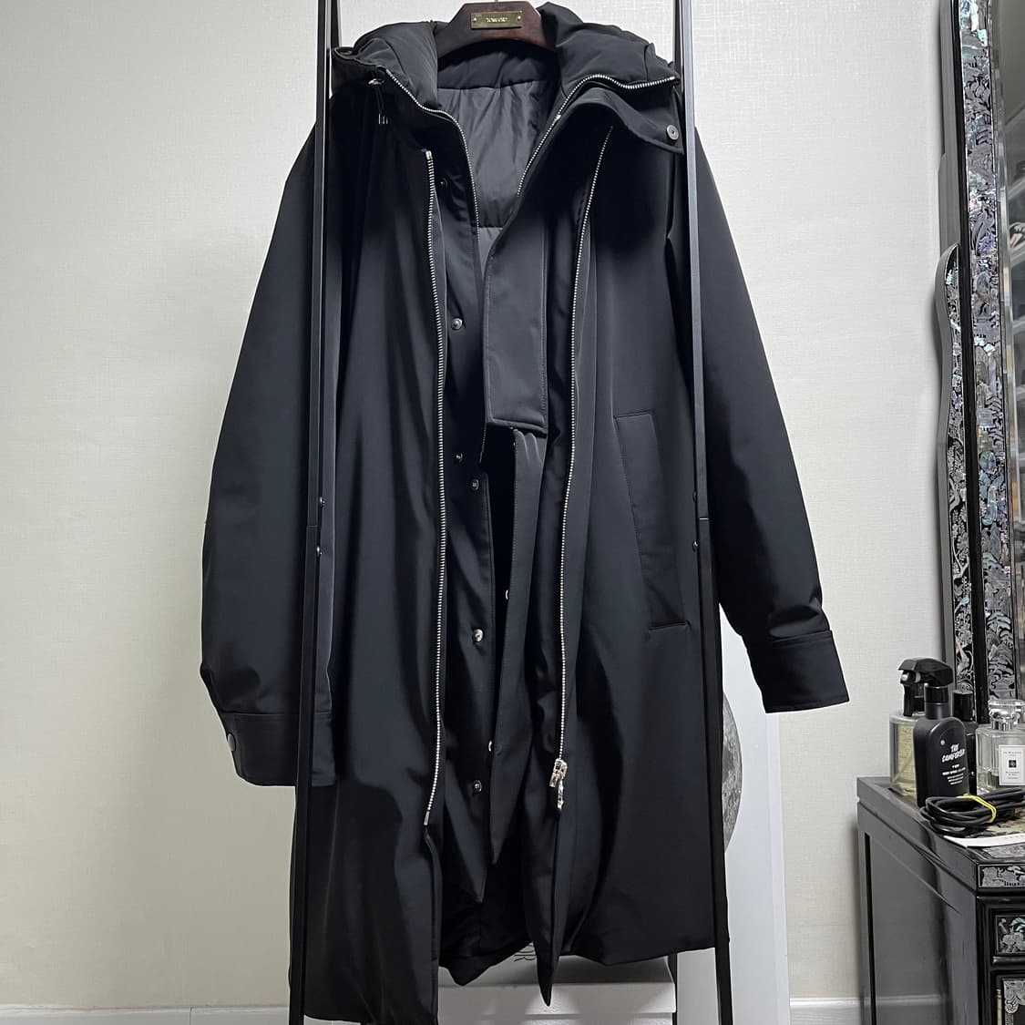 정품 48) 솔리드 옴므 시베리아 구스 이중 지퍼 롱패딩 상품이미지1