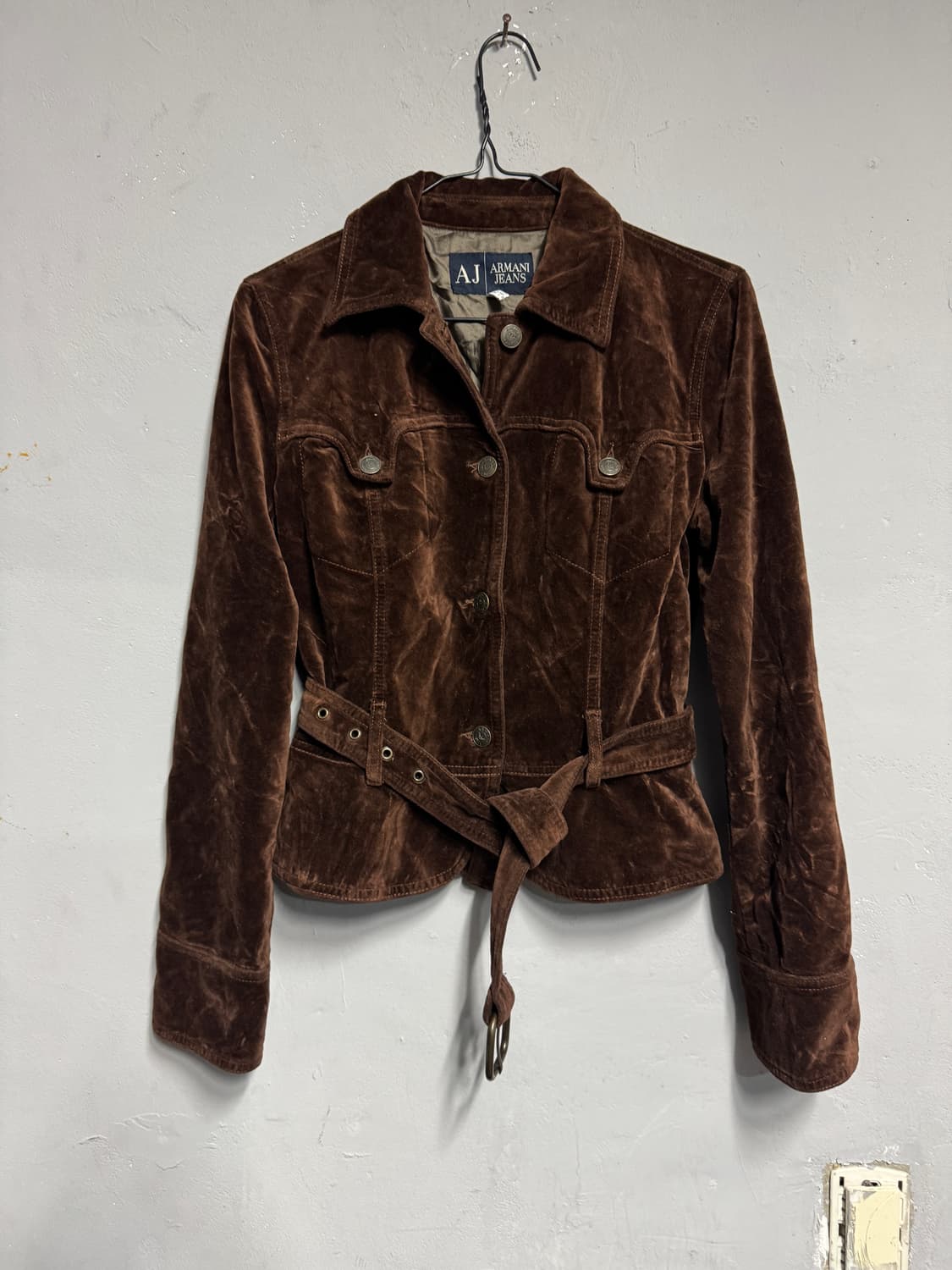 아르마니 진스 벨벳 벨티드 자켓 38 상품이미지2