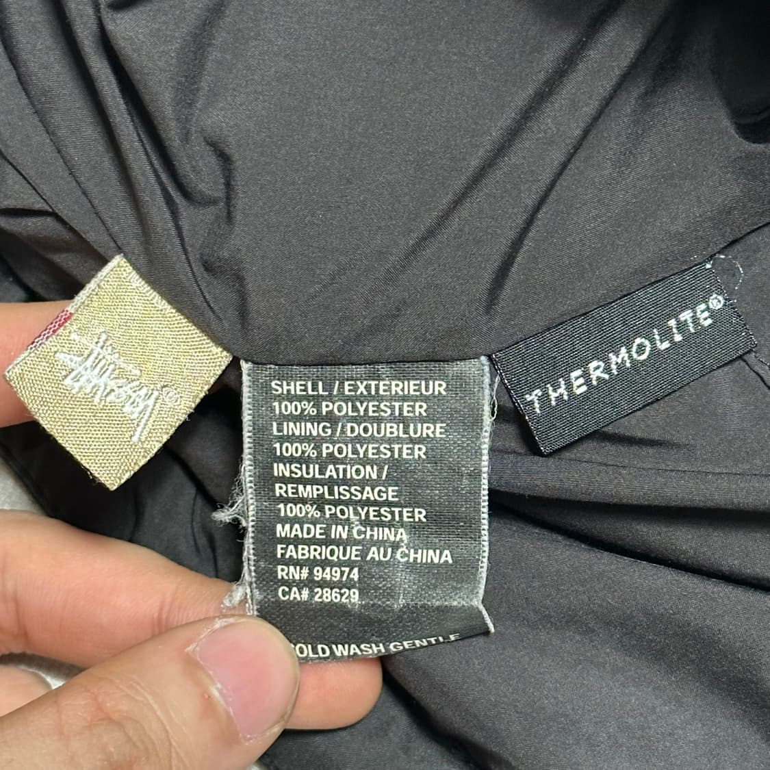 M 스투시 올드스쿨 써멀 블랙 푸퍼 패딩 상품이미지4