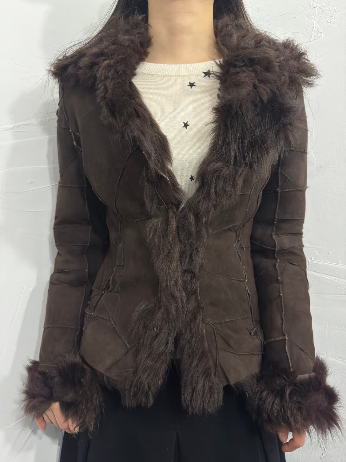 brown sheep skin fur jacket 상품이미지1