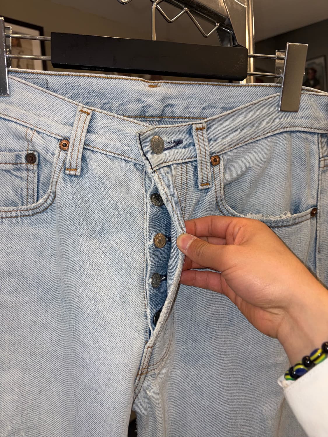 80’s Levi’s 501 USA denim hard washed  상품이미지6