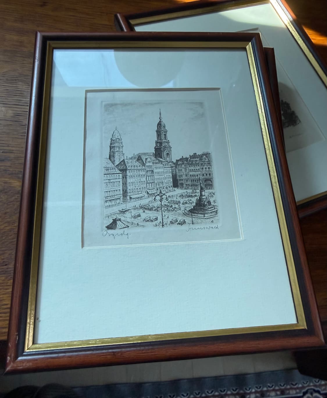 유럽 (독일)감성 빈티지 동판화 액자 3점 세트 상품이미지4