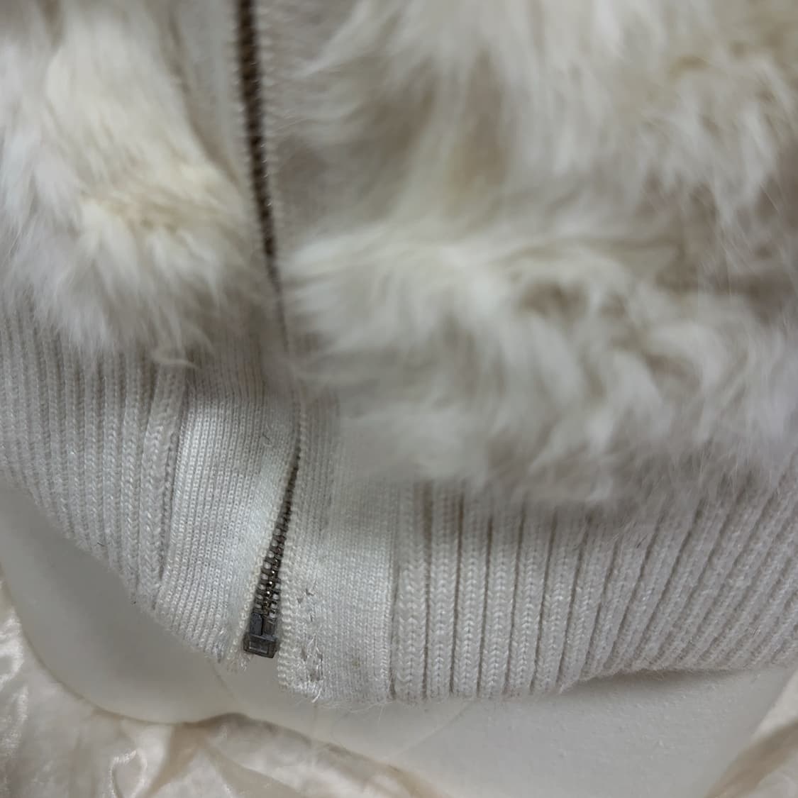 빈티지 순결한 폭스퍼후드 토끼털 꽈배기 니트 조끼 베스트 상품이미지5