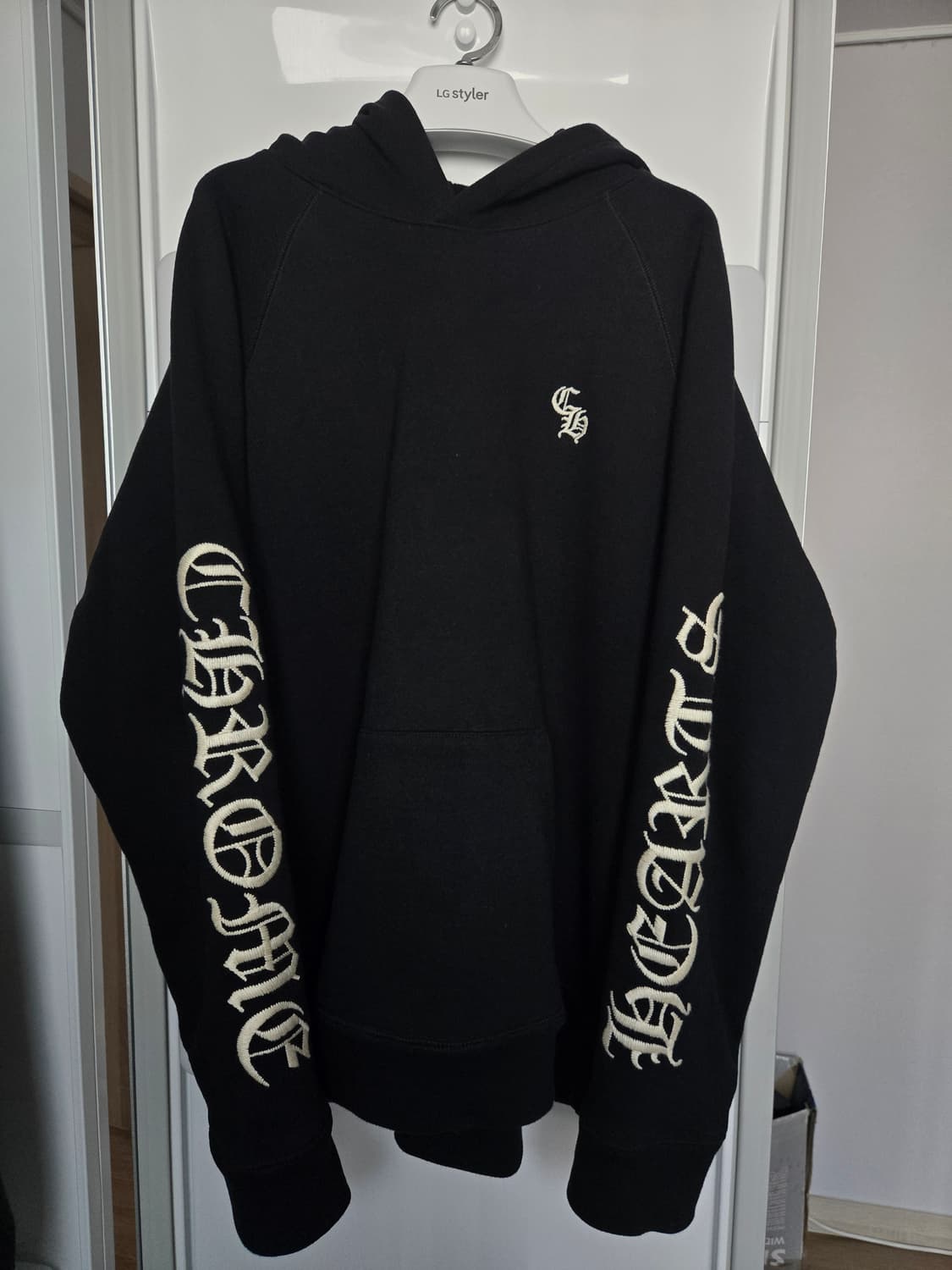 크롬하츠 자수 크로스 가죽은장 패치 후드(정품) 상품이미지1