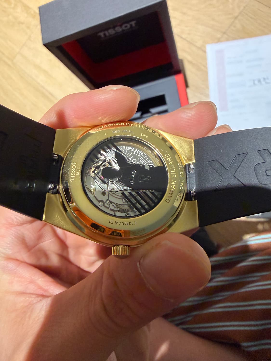 대전) 티쏘 PRX 데미안 릴라드 한정판 풀박스 금장시계 상품이미지2
