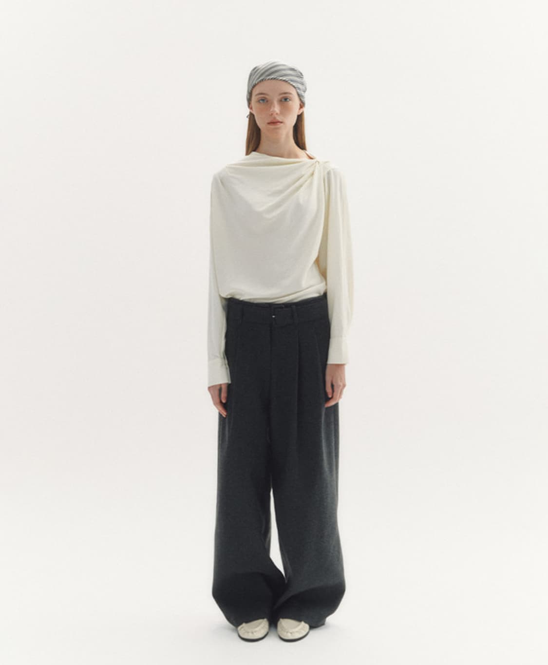 Wool Belted Wide Pants(black) 상품이미지4