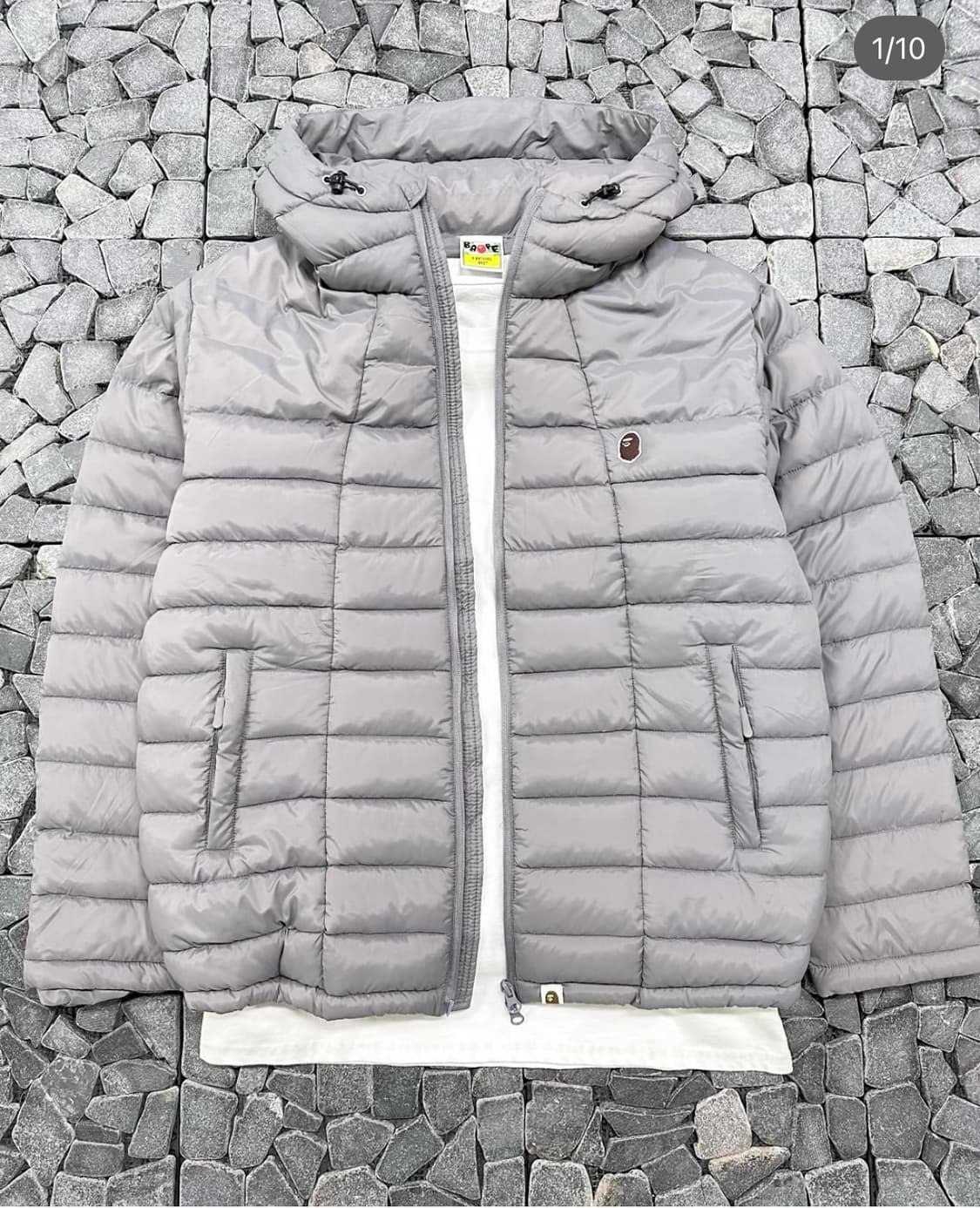 베이프 그레이 워머 후드패딩 상품이미지1