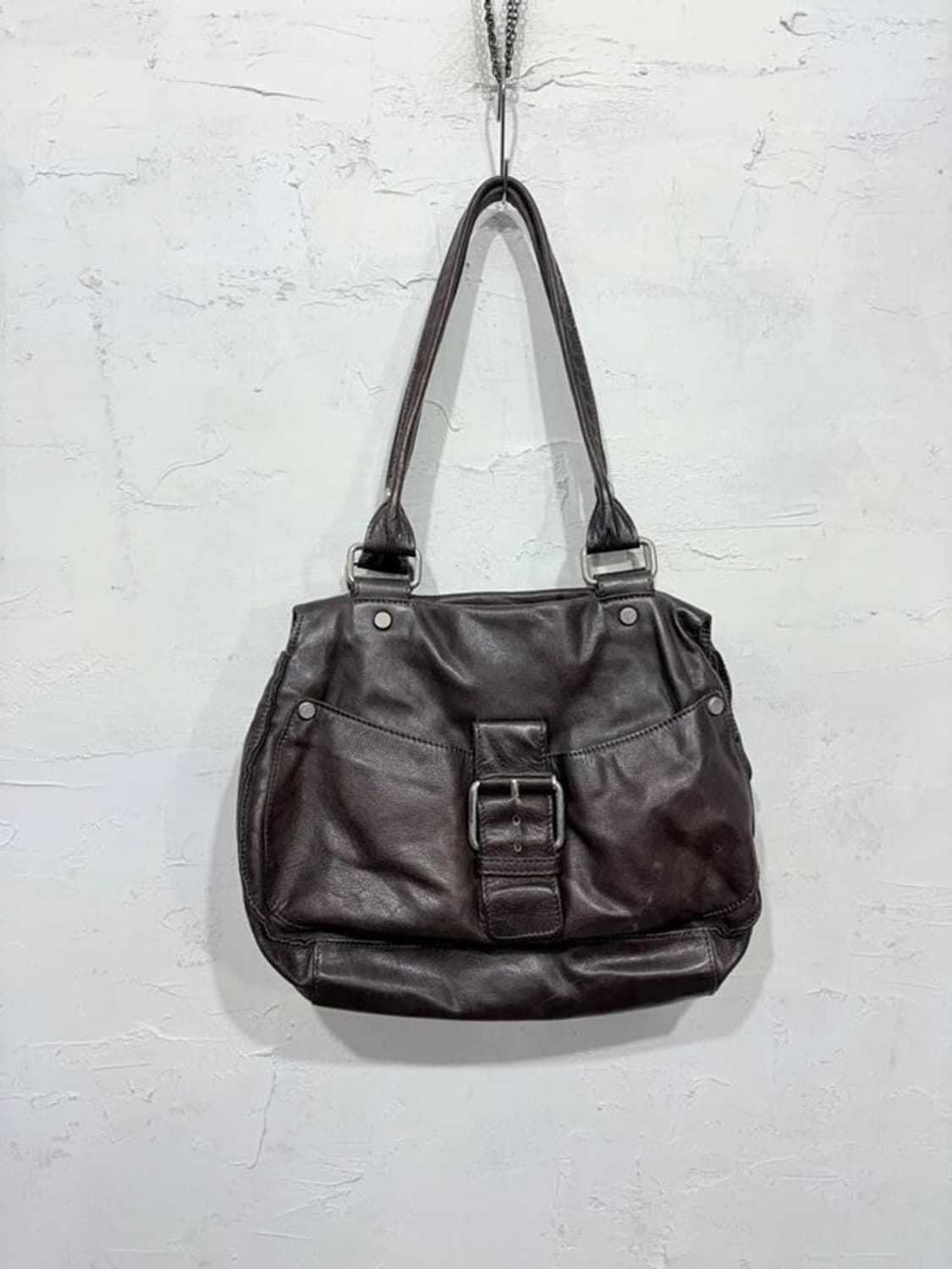 HIROKO KOSHINO Leather Buckle Shoulder B 상품이미지1