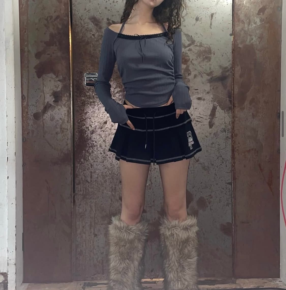 플노팔 Juni Lace Shirring Halter Top 상품이미지1