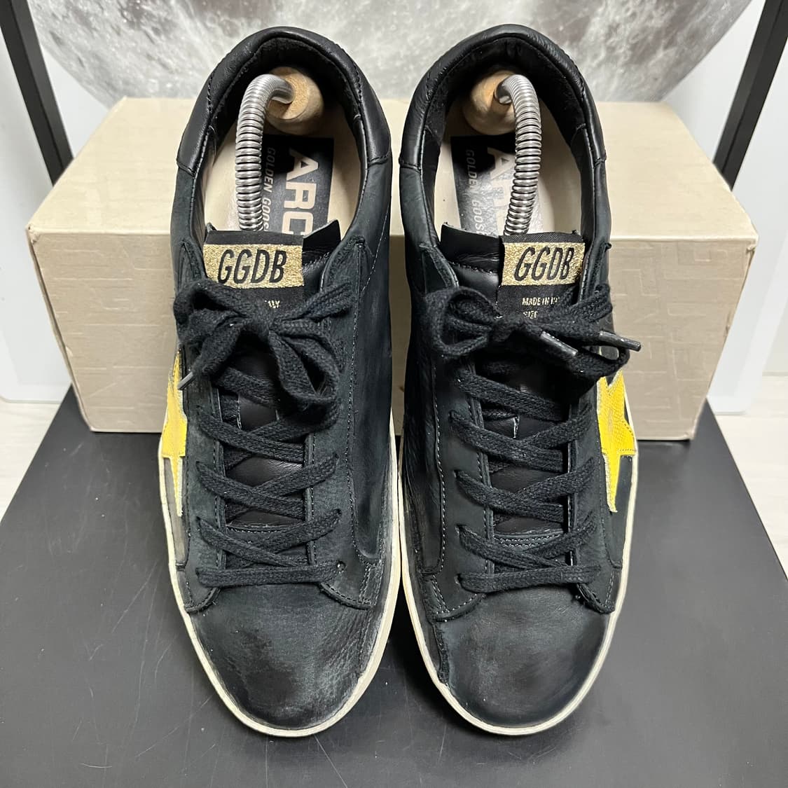  정품 38) 골든구스 블랙 레더 스니커즈 240~245 상품이미지3