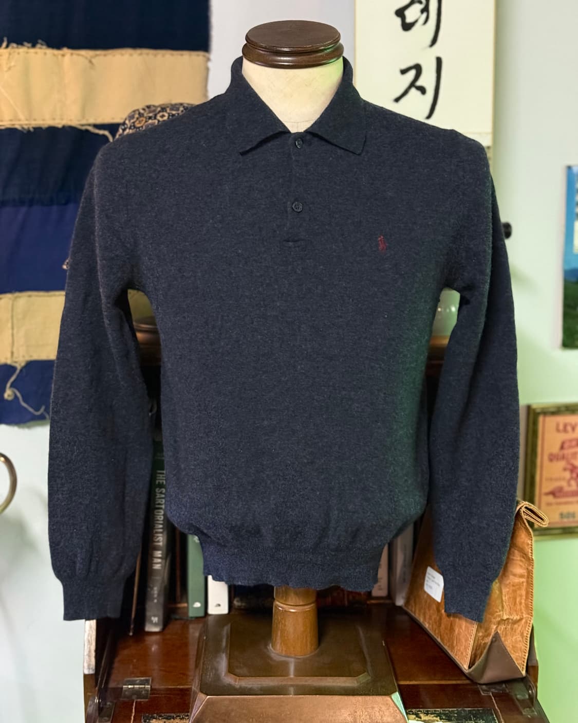 90's 폴로 랄프로렌 메리노 울 폴로셔츠 L [블루] 상품이미지7