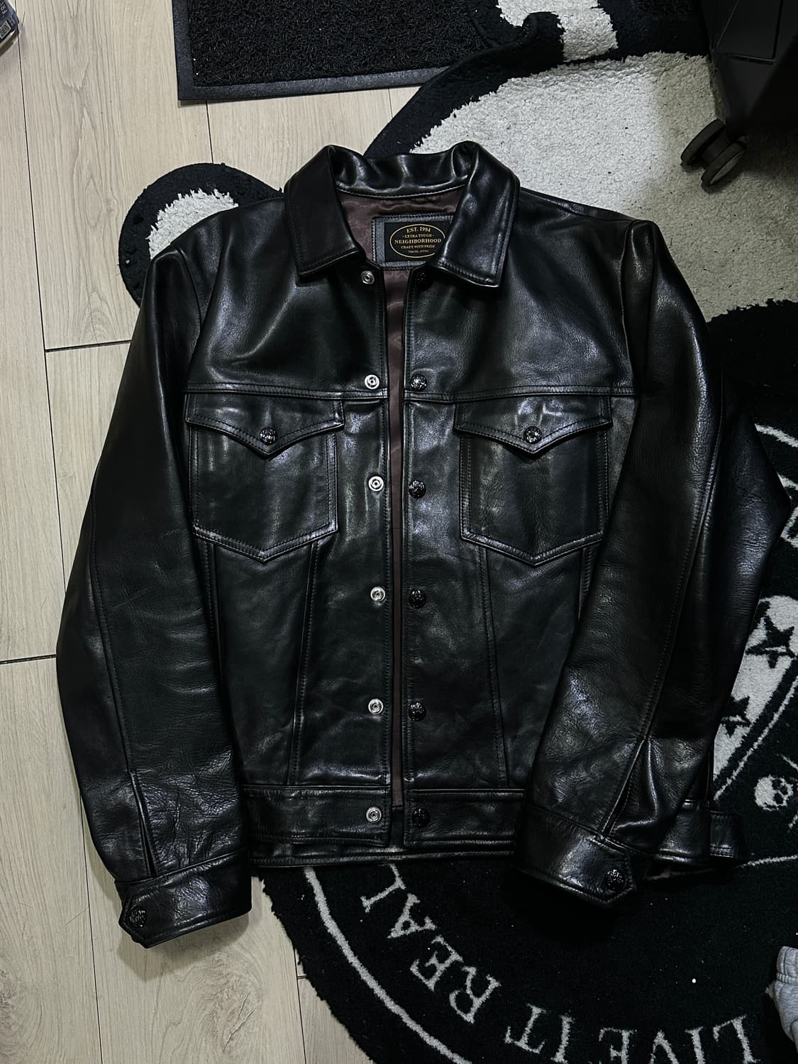 네이버후드 레더 트러커 자켓 상품이미지1