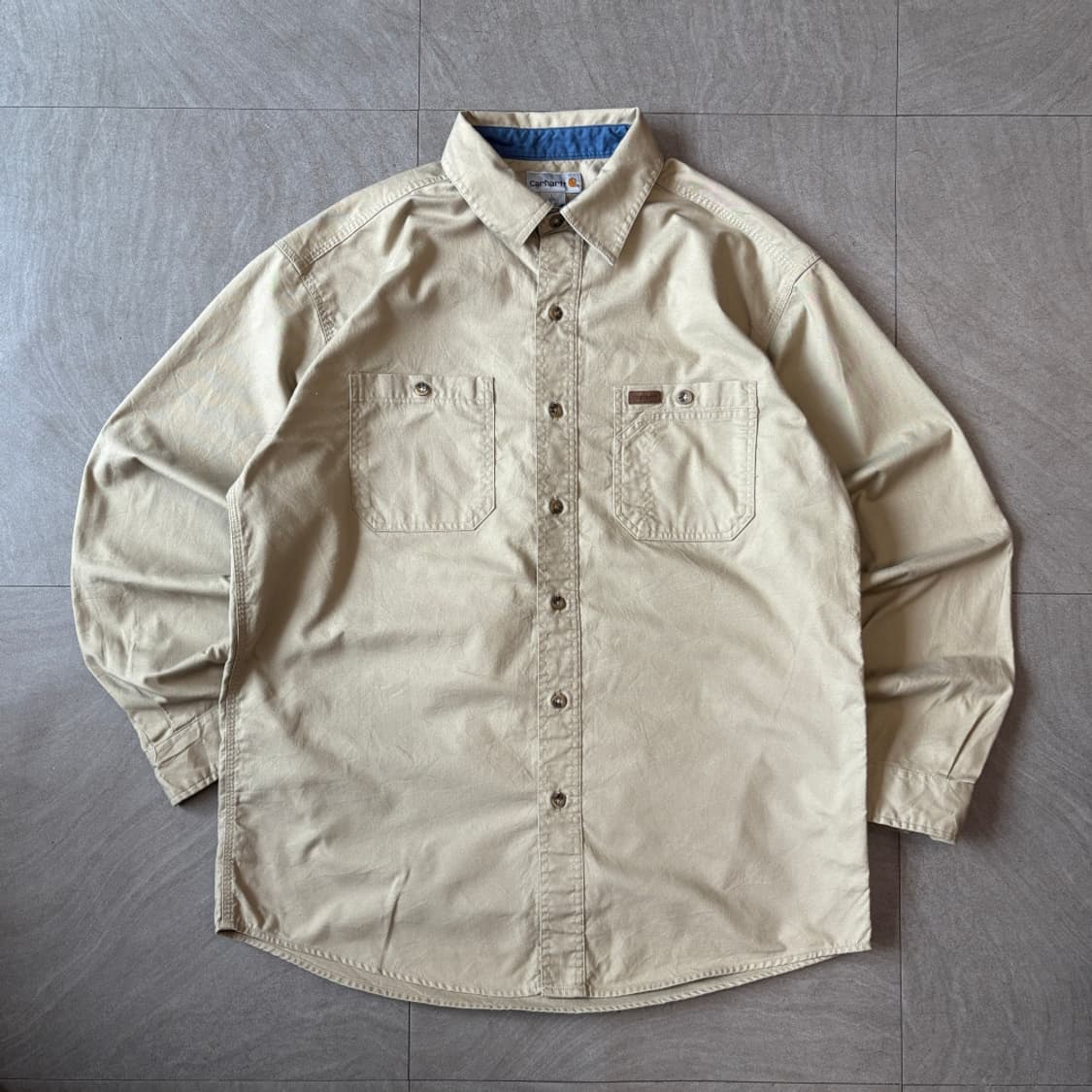 칼하트 오리지널 베이지 긴팔 워크 셔츠 상품이미지1