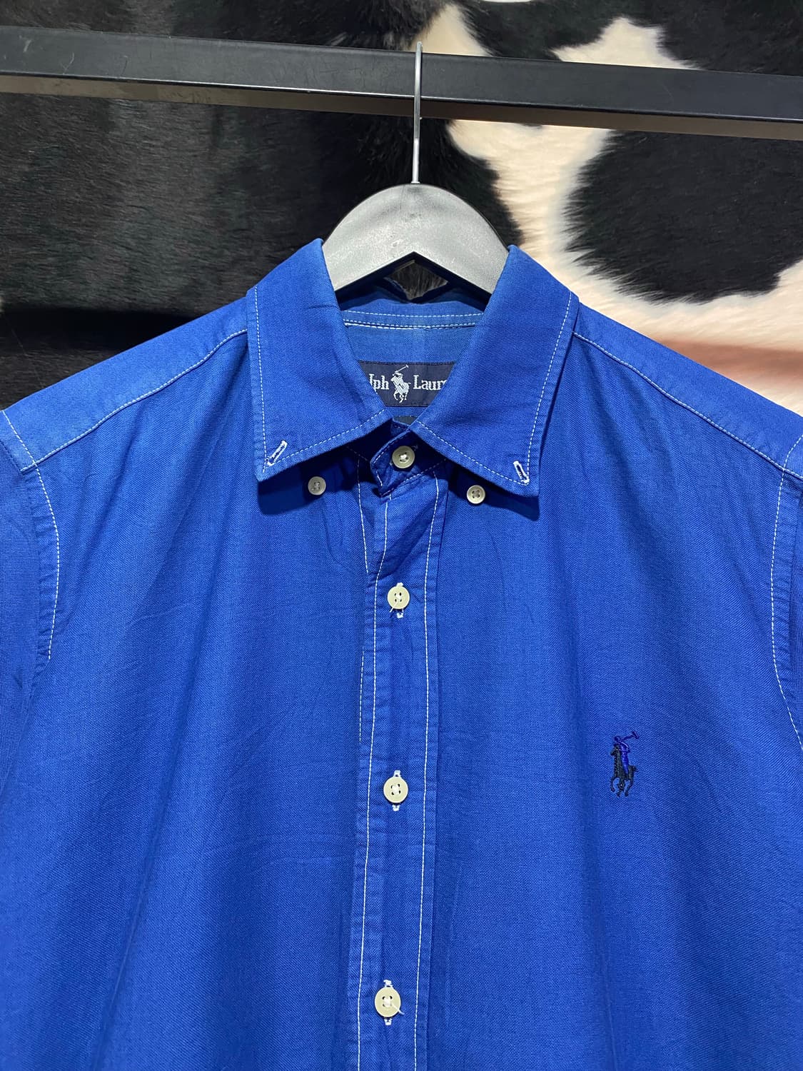 Ralph Lauren 화이트 스티치 디테일 코튼 반팔 셔츠 상품이미지2