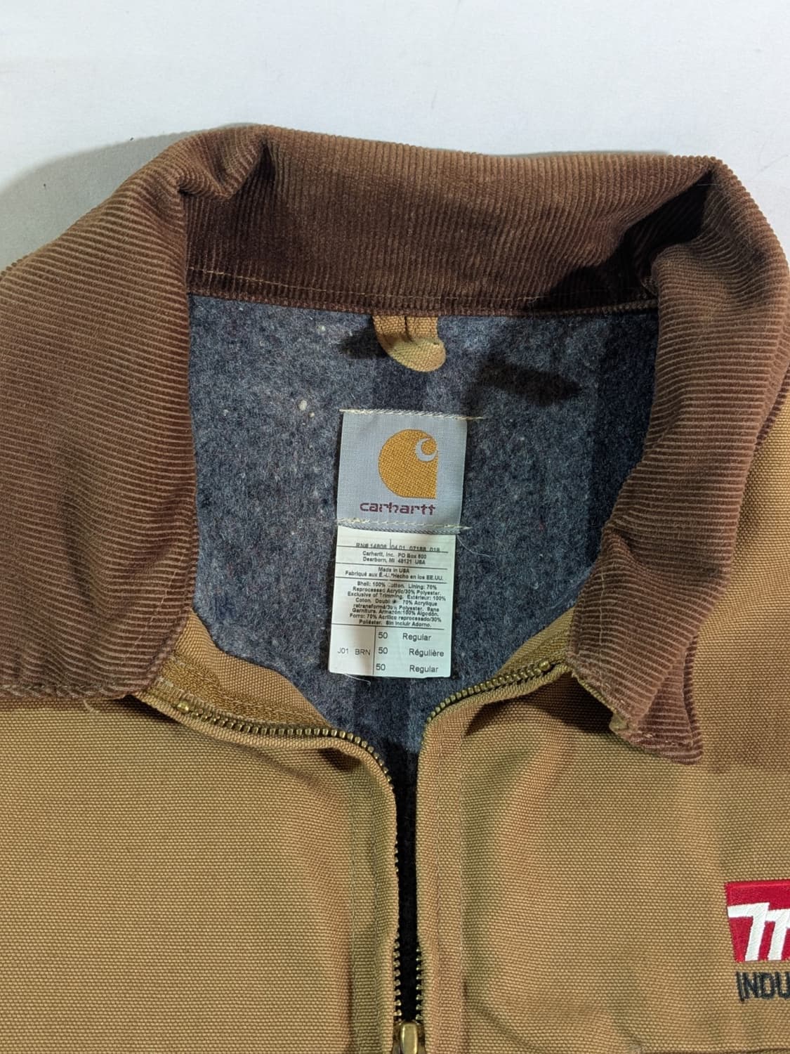 칼하트 J01 디트로이트 커스텀 자켓 브라운 상품이미지3