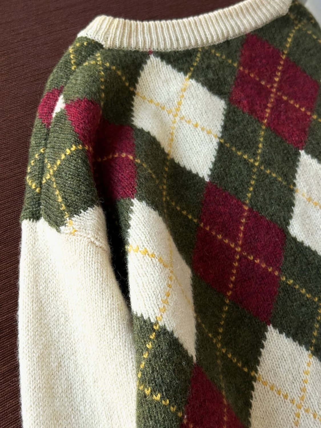 Dry wool argyle pattern knit P/O 상품이미지5