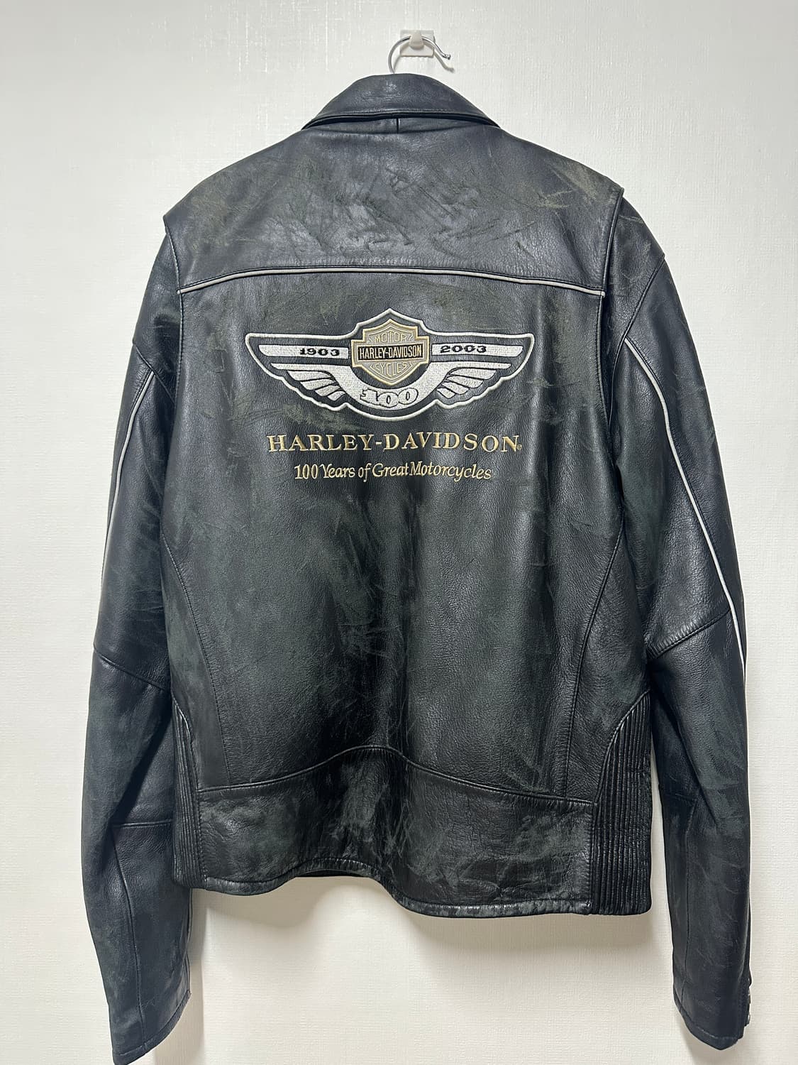 할리데이비슨 스톤워시드 100주년 싱글라이더 가죽자켓 상품이미지2
