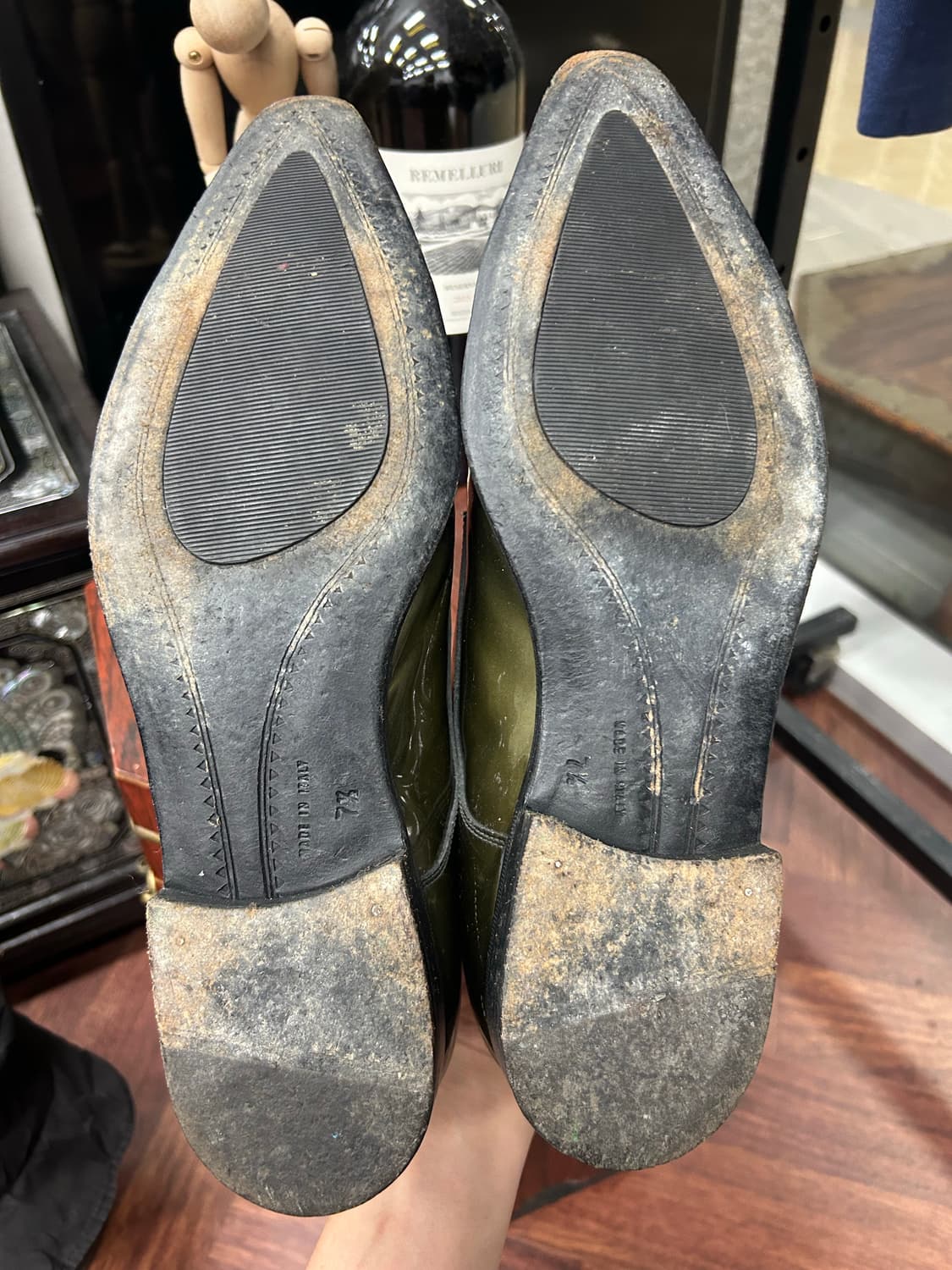 돌체앤가바나 이탈리안 올리브 페이턴트 더비슈즈 size260-265 상품이미지7