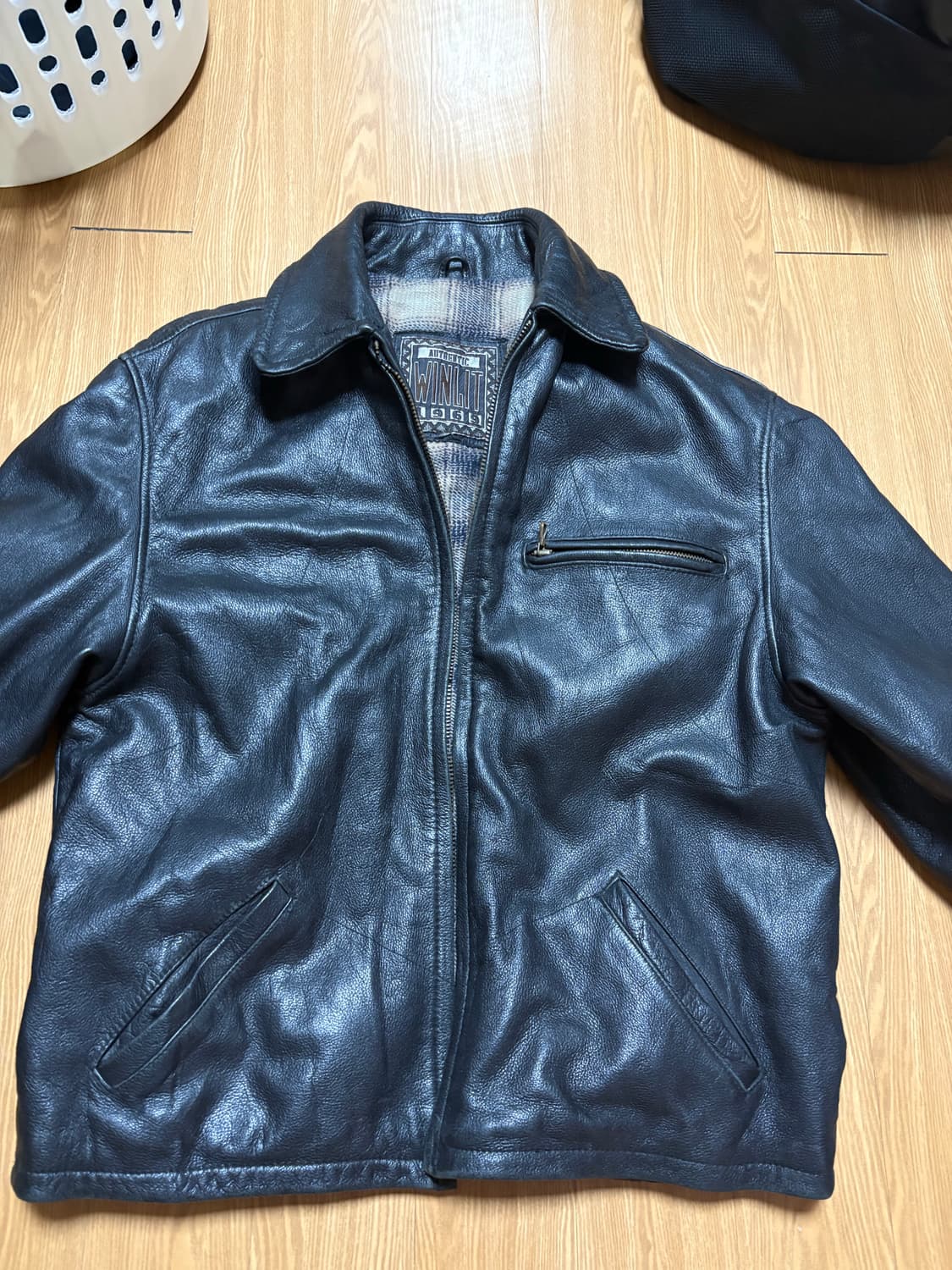 90s 빈티지 리얼 레더 스포츠자켓  상품이미지1