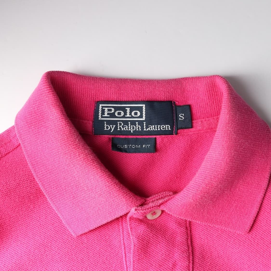 폴로 랄프로렌 핑크 커스텀핏 피케 반팔 카라티 S 상품이미지5