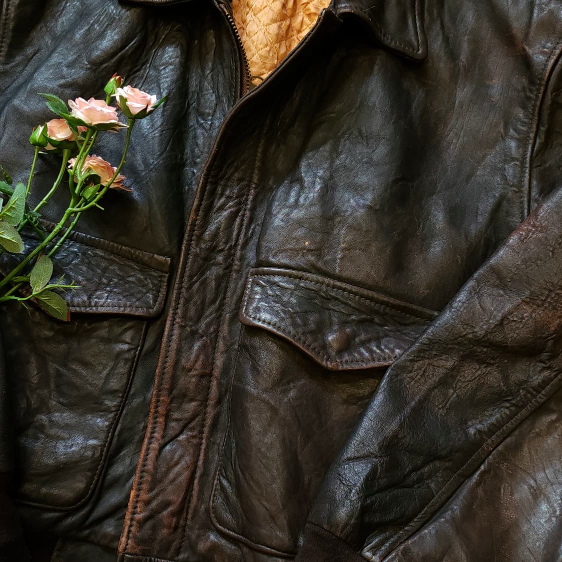 90s 빈티지 가죽자켓 A2 레더자켓 레더 플라이트 재킷 52 상품이미지6