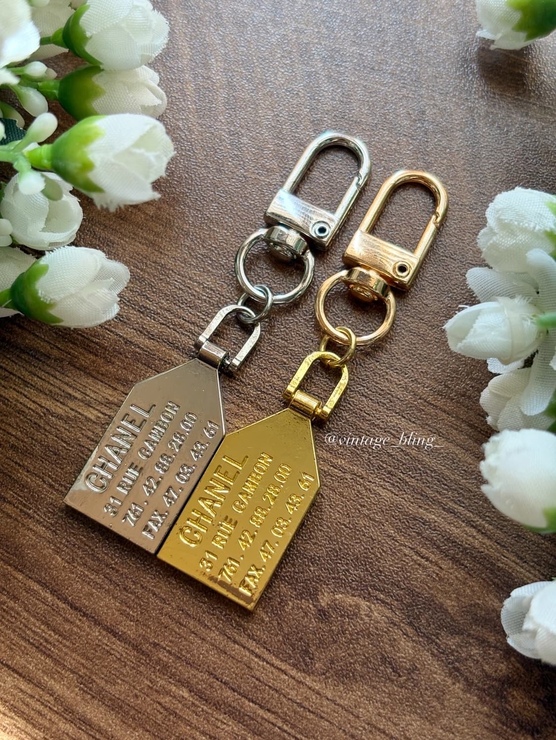 샤넬 깜봉 메탈 태그 골드 백참 키링 키체인 상품이미지3
