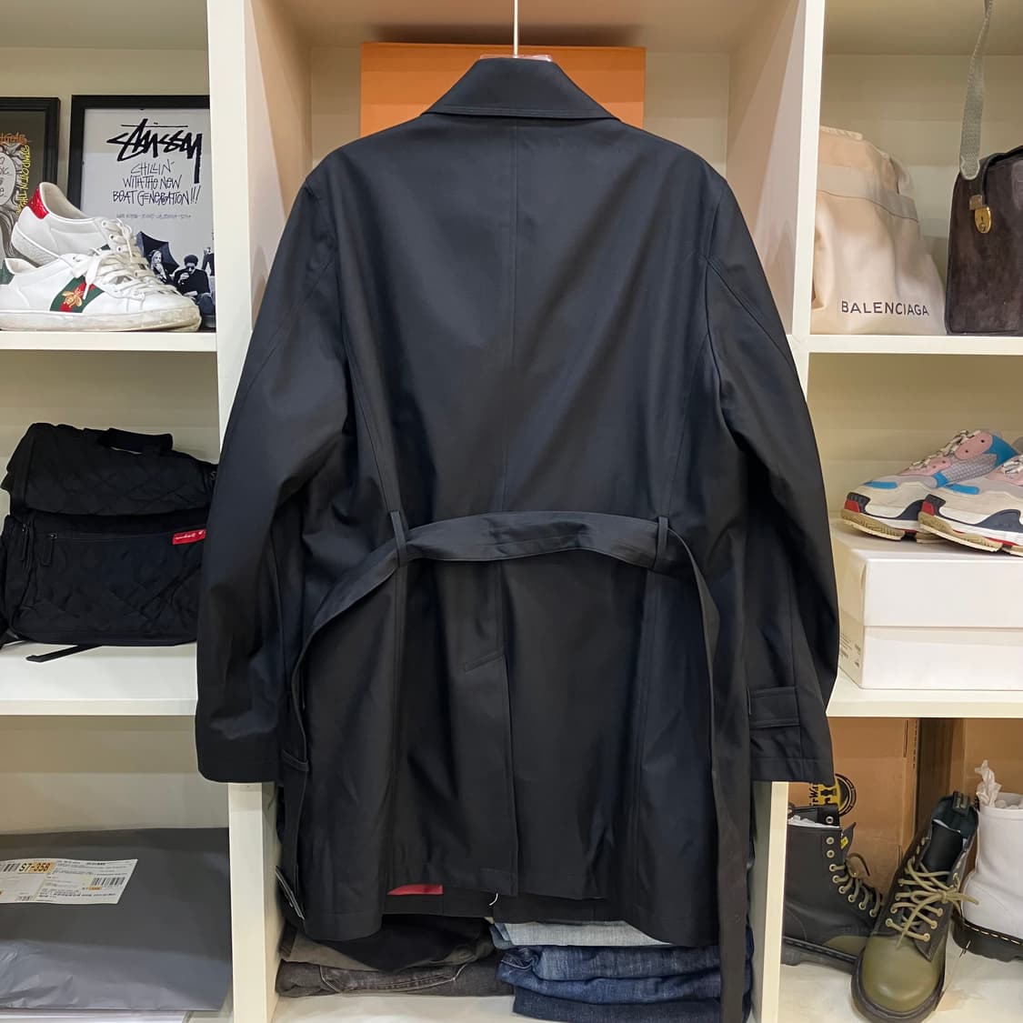 JPN VTG 블랙 트렌치 코트 L 상품이미지2