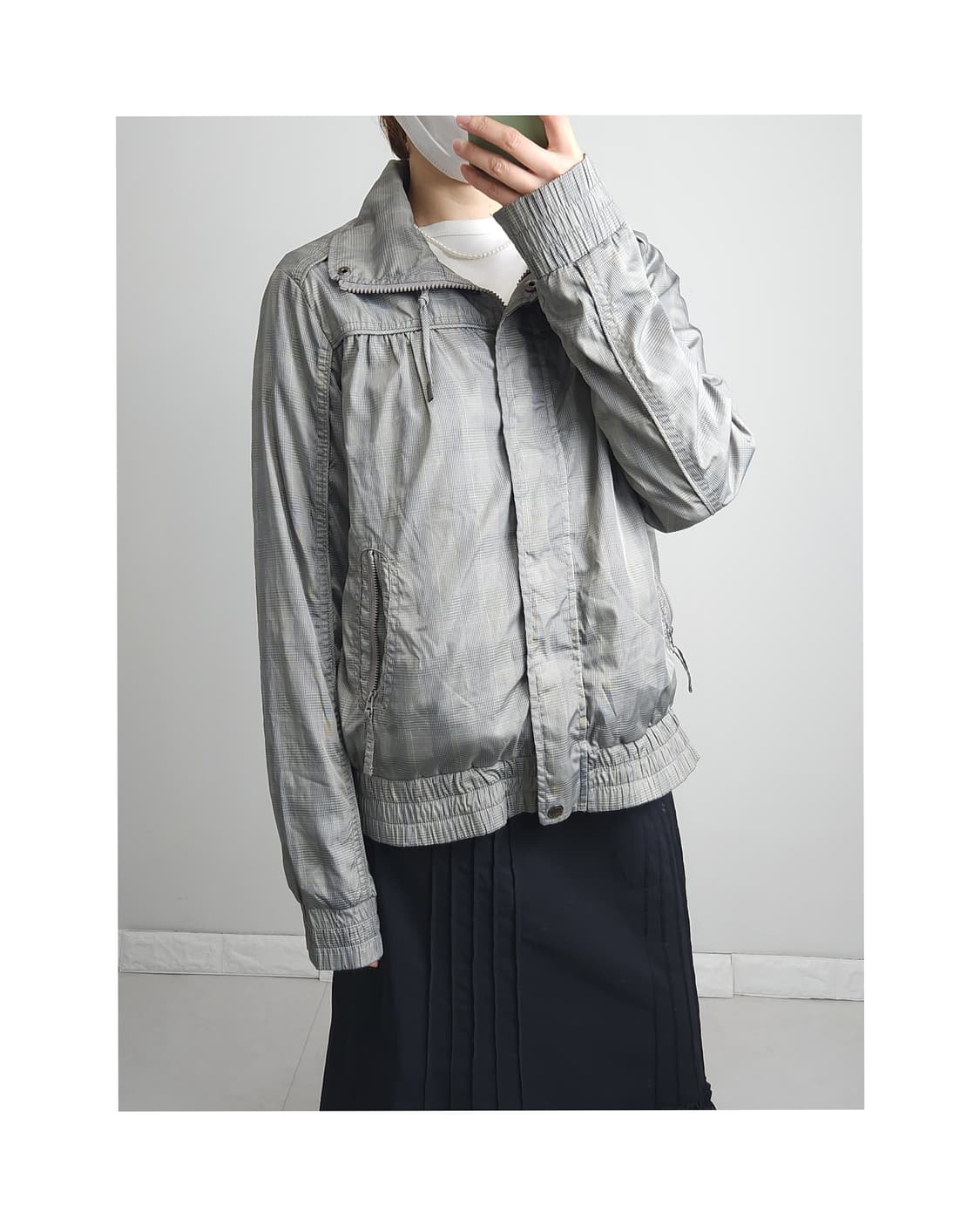 체크 윈드브레이커 자켓 상품이미지1