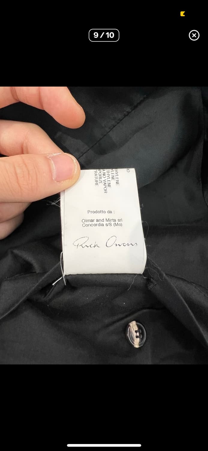 릭오웬스 09fw 블랙 언발란스 사선 풀 집업 코트 상품이미지4