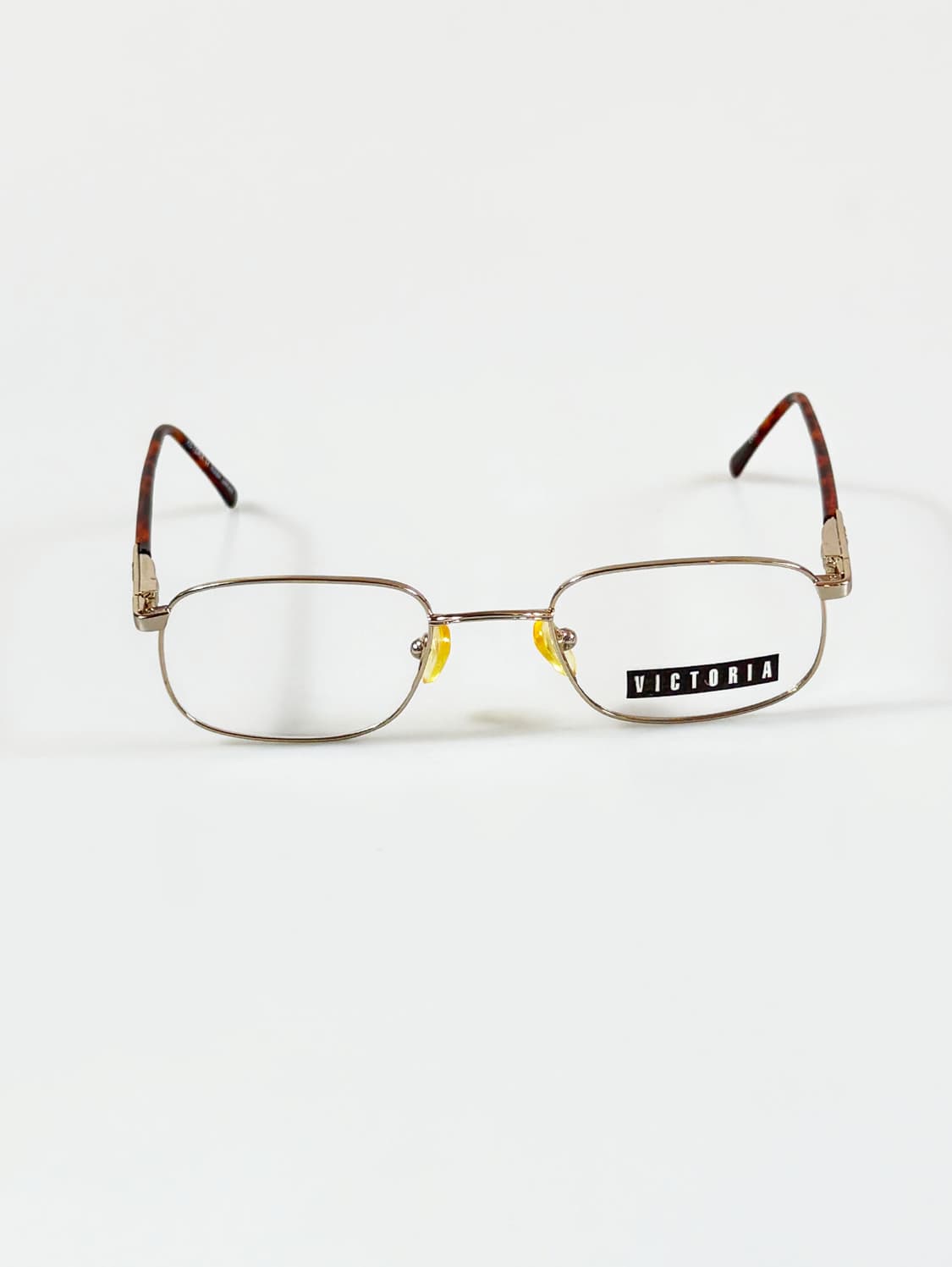 90s VICTORIA 골드 메탈 슬림 스퀘어 빈티지 안경 상품이미지1