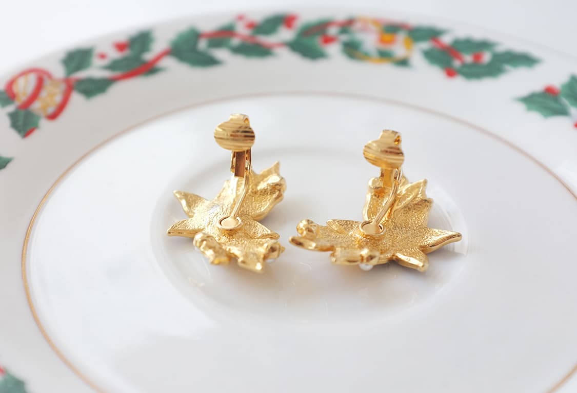 1990s 포인세티아 크리스마스 빈티지귀걸이 빈티지귀찌  상품이미지7